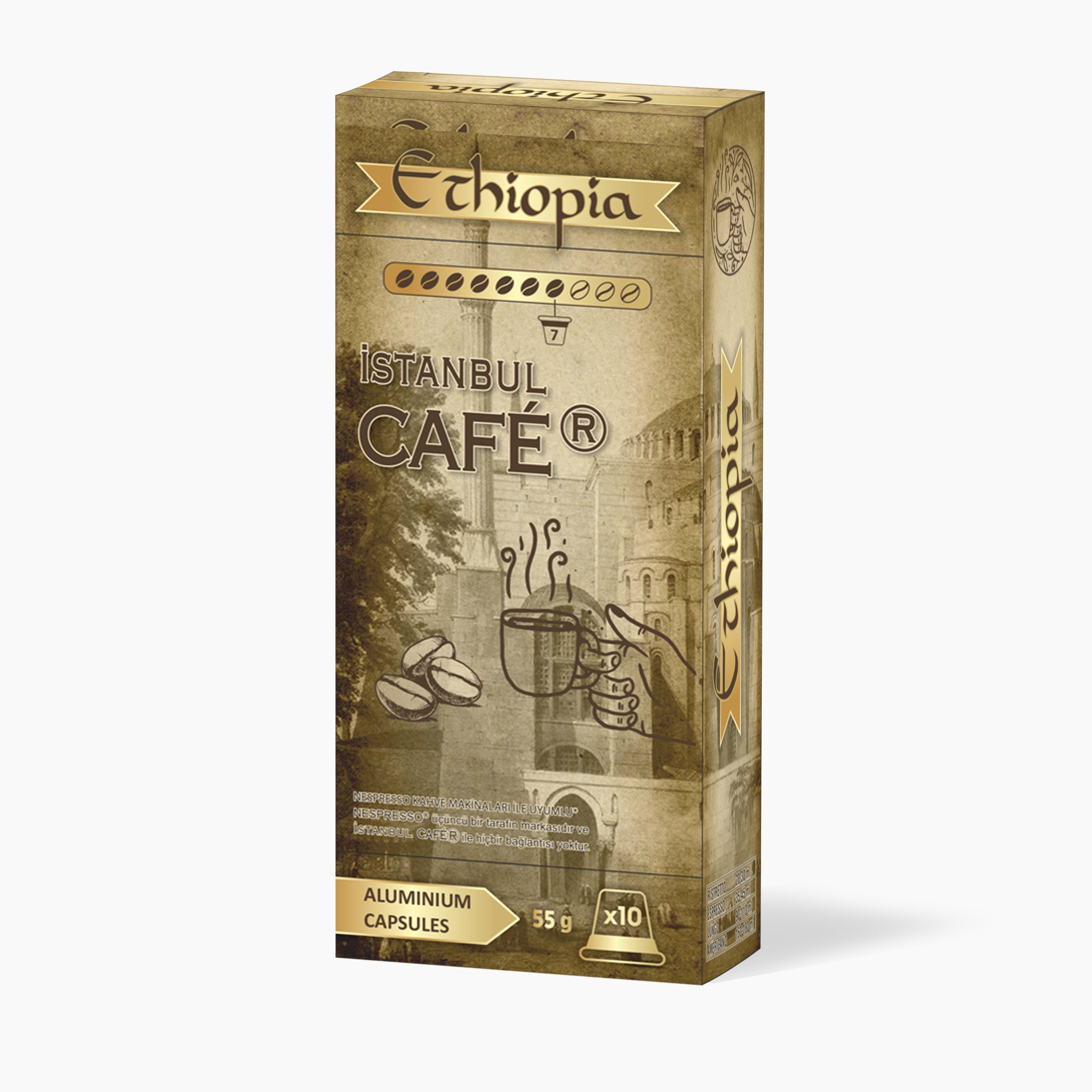 İstanbul Cafe® Alüminyum Nespresso® Uyumlu Kapsül Kahve Ethiopia 10 Kapsül